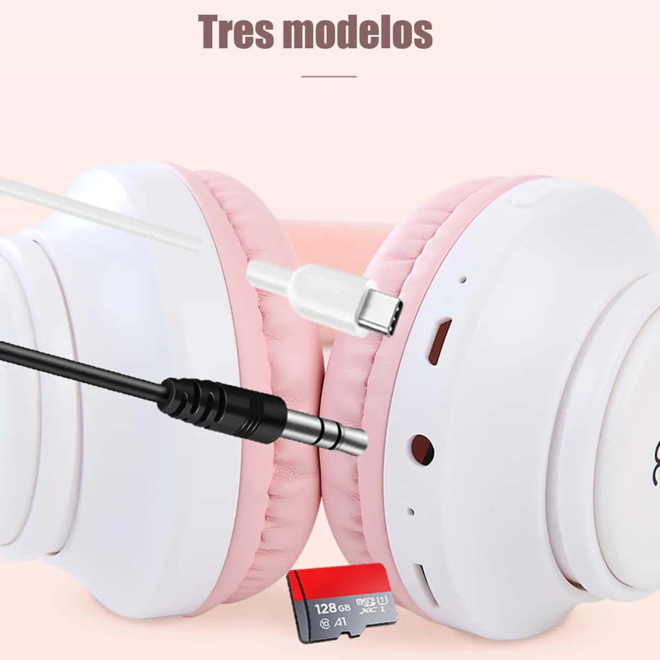 Audífonos Gamer Cat Ear con Luces LED