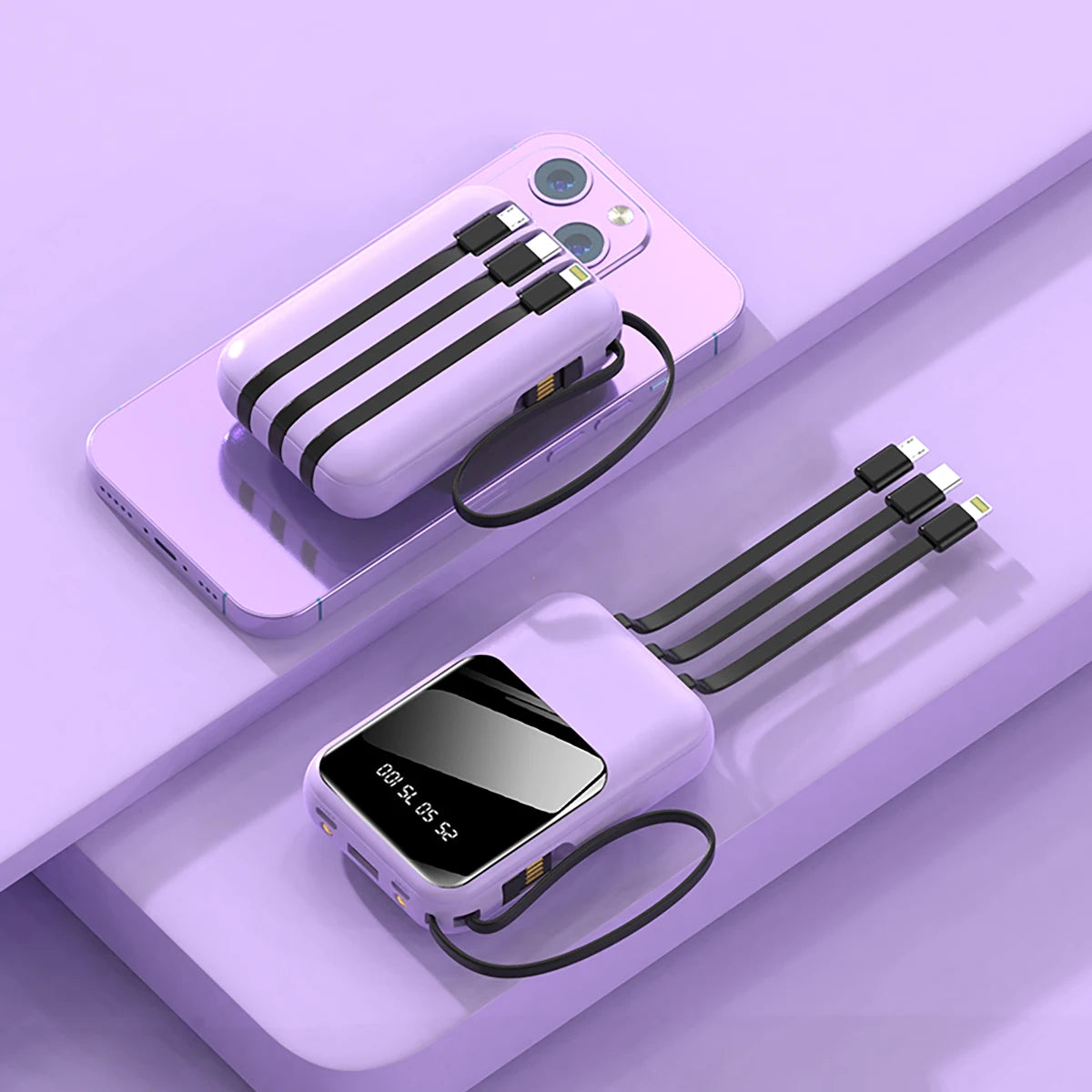 Power Bank 20,000mAh con 4 Cables Integrados
