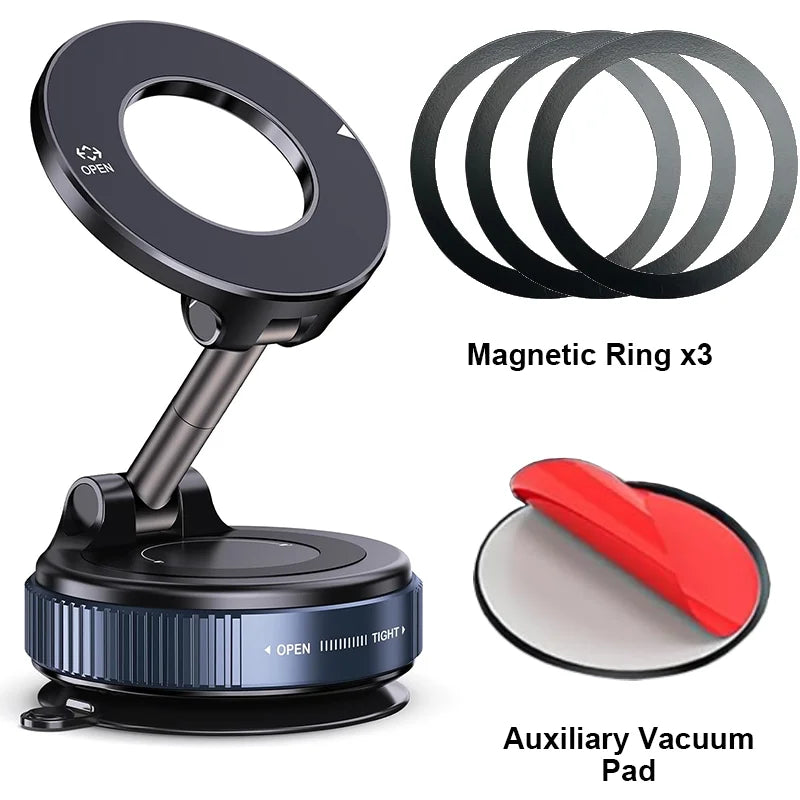 Soporte Magnético para Celular MagVacuum – Ventosa de Vacío y Rotación 360°