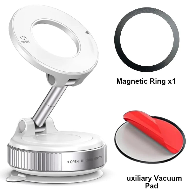 Soporte Magnético para Celular MagVacuum – Ventosa de Vacío y Rotación 360°