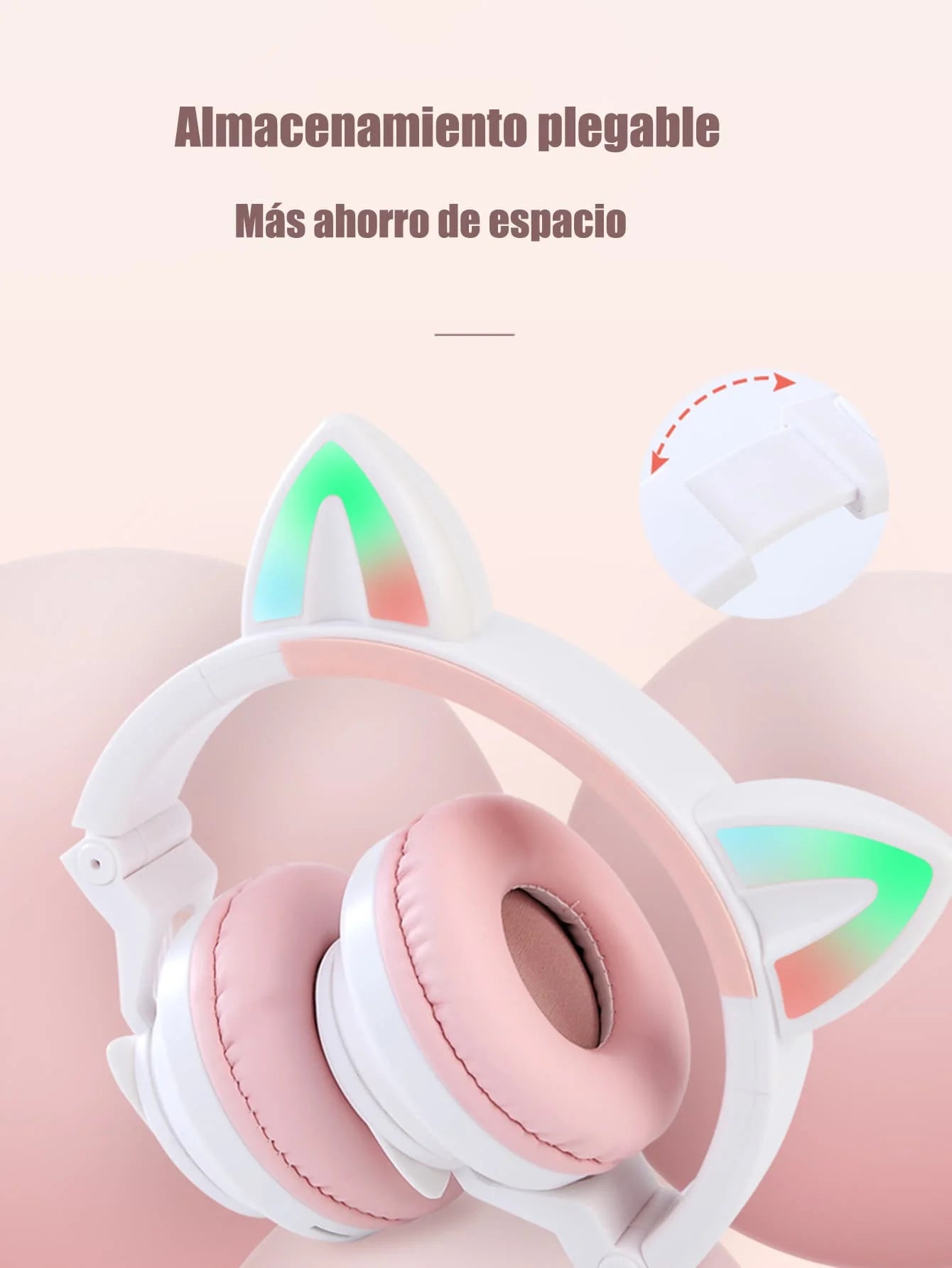 Audífonos Gamer Cat Ear con Luces LED