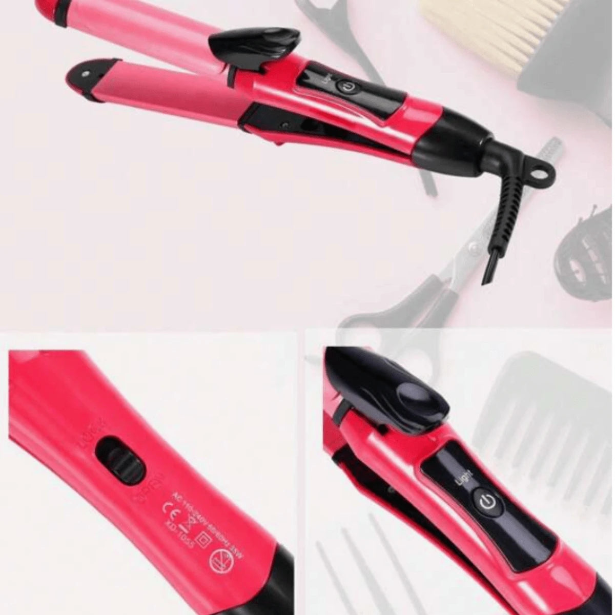 Estilizador de Cabello 2 en 1 - Alaciadora y Rizadora Profesional