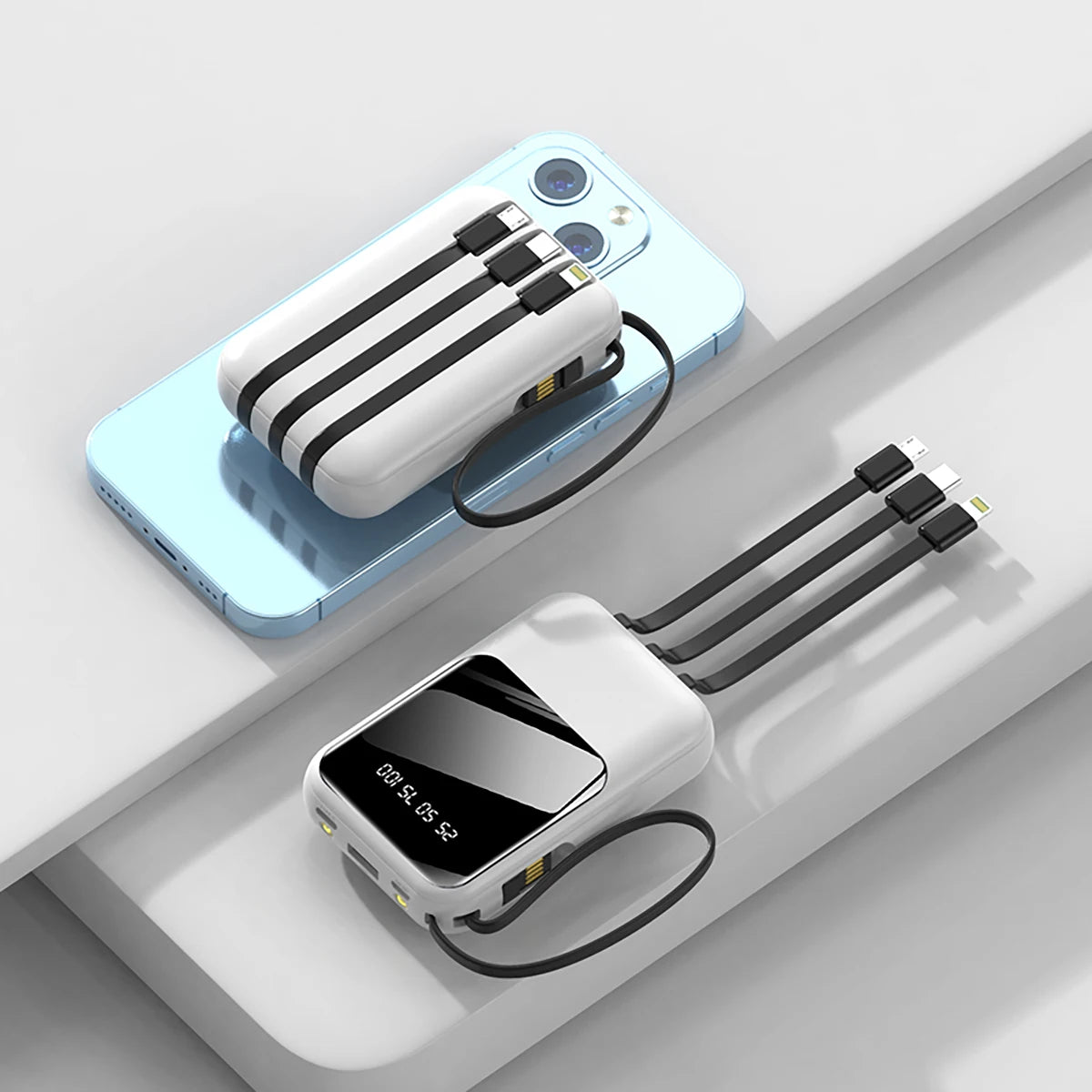 Power Bank 20,000mAh con 4 Cables Integrados