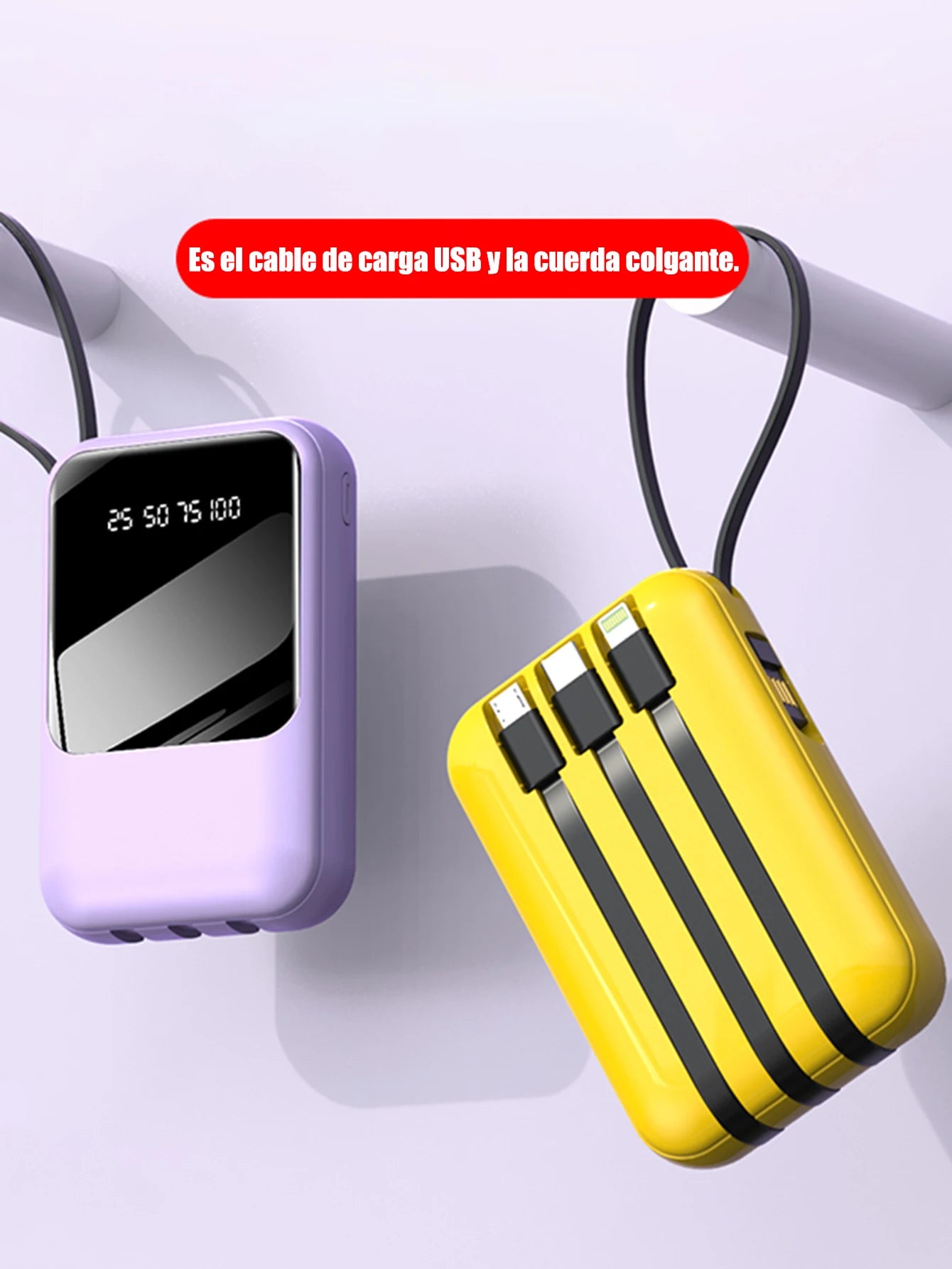 Power Bank 20,000mAh con 4 Cables Integrados