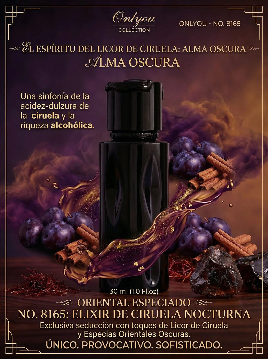 Fragancia Nocturna Onlyou con Notas de Ámbar y Canela