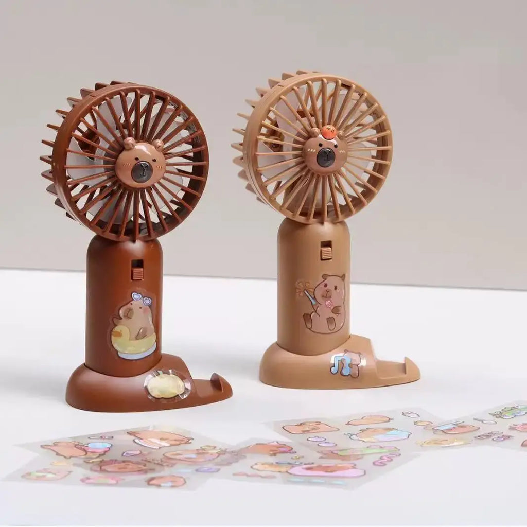 Ventilador de Escritorio Capibara 2 en 1 con Soporte para Celular
