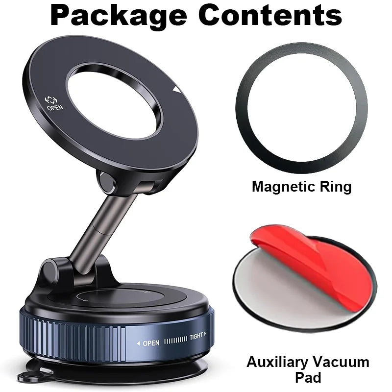 Soporte Magnético para Celular MagVacuum – Ventosa de Vacío y Rotación 360°