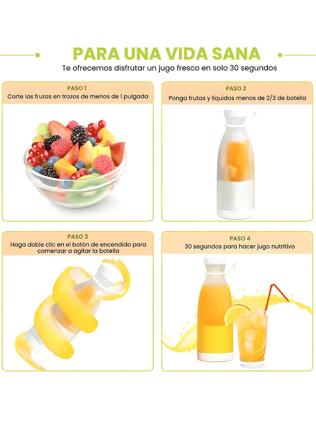 Licuadora Portátil Premium 350ml - Estilo Botella - DarExpress™