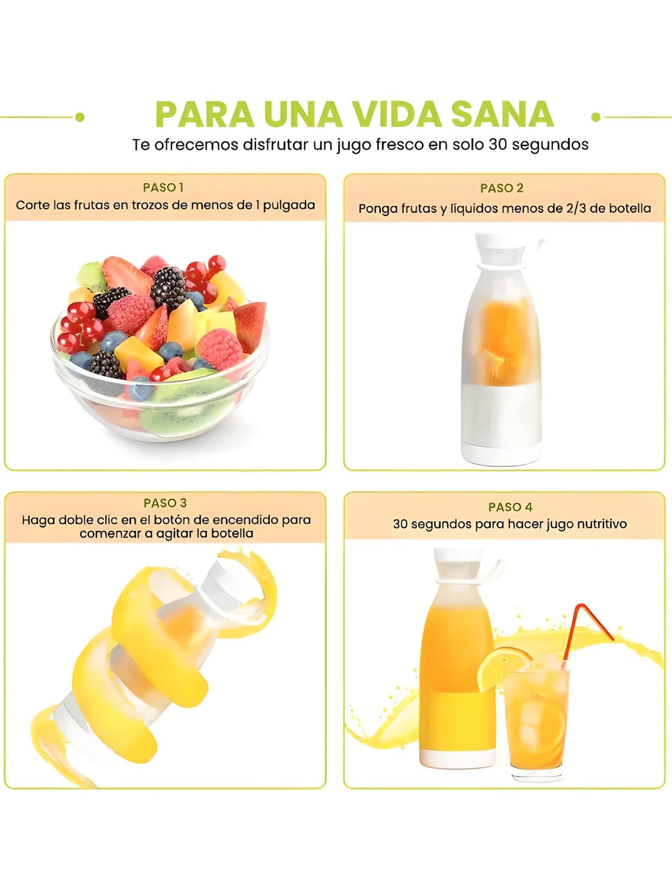 Licuadora Portátil Premium 350ml - Estilo Botella - DarExpress™