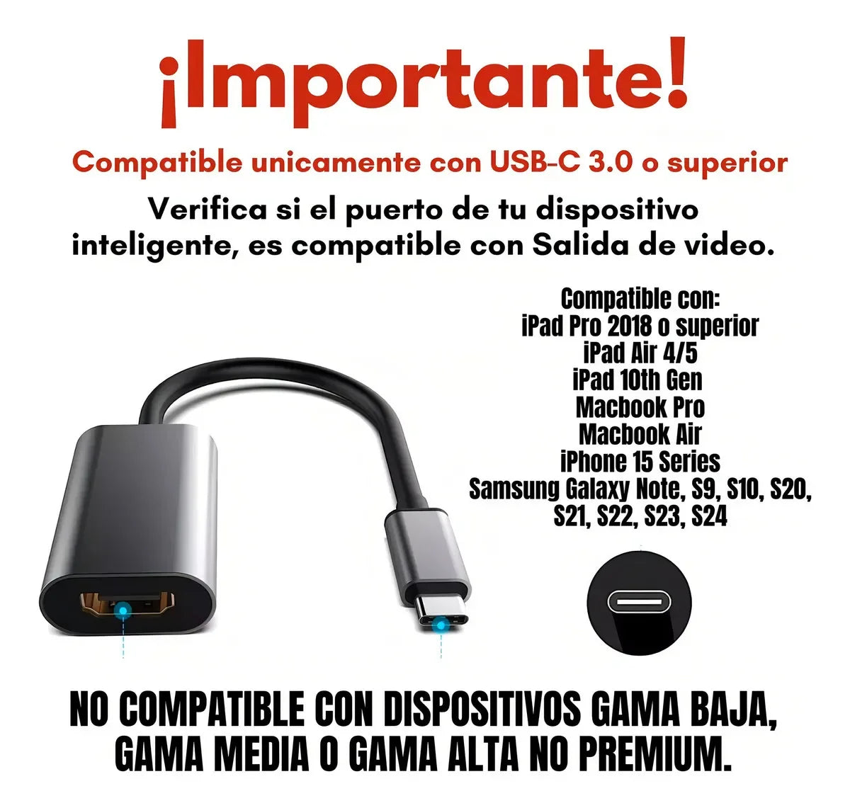 Adaptador USB-C a HDMI 4K Pro.