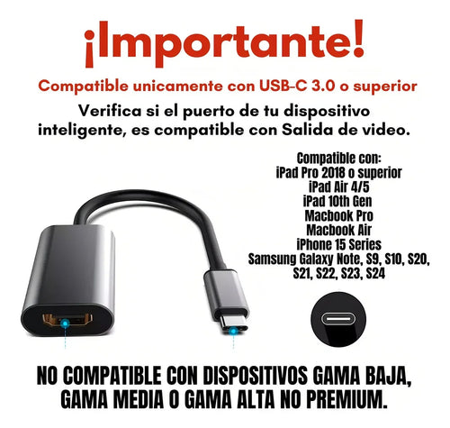 Adaptador USB-C a HDMI 4K Pro.