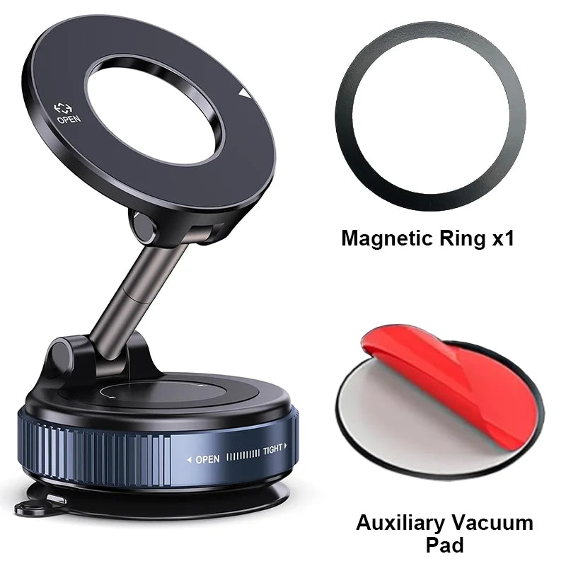 Soporte Magnético para Celular MagVacuum – Ventosa de Vacío y Rotación 360°