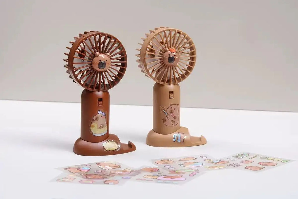Ventilador de Escritorio Capibara 2 en 1 con Soporte para Celular