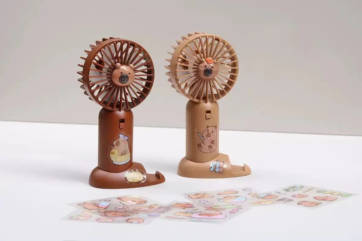 Ventilador de Escritorio Capibara 2 en 1 con Soporte para Celular