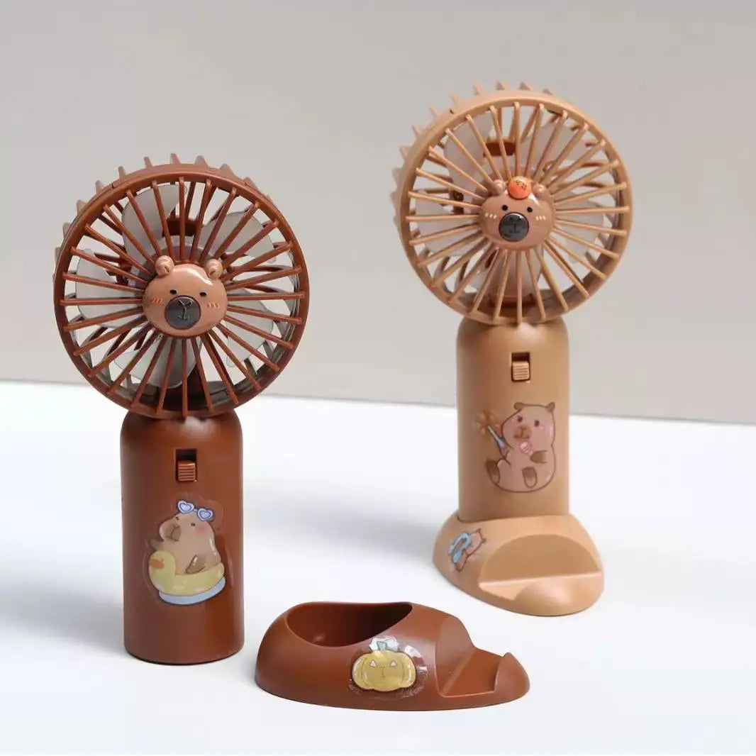 Ventilador de Escritorio Capibara 2 en 1 con Soporte para Celular