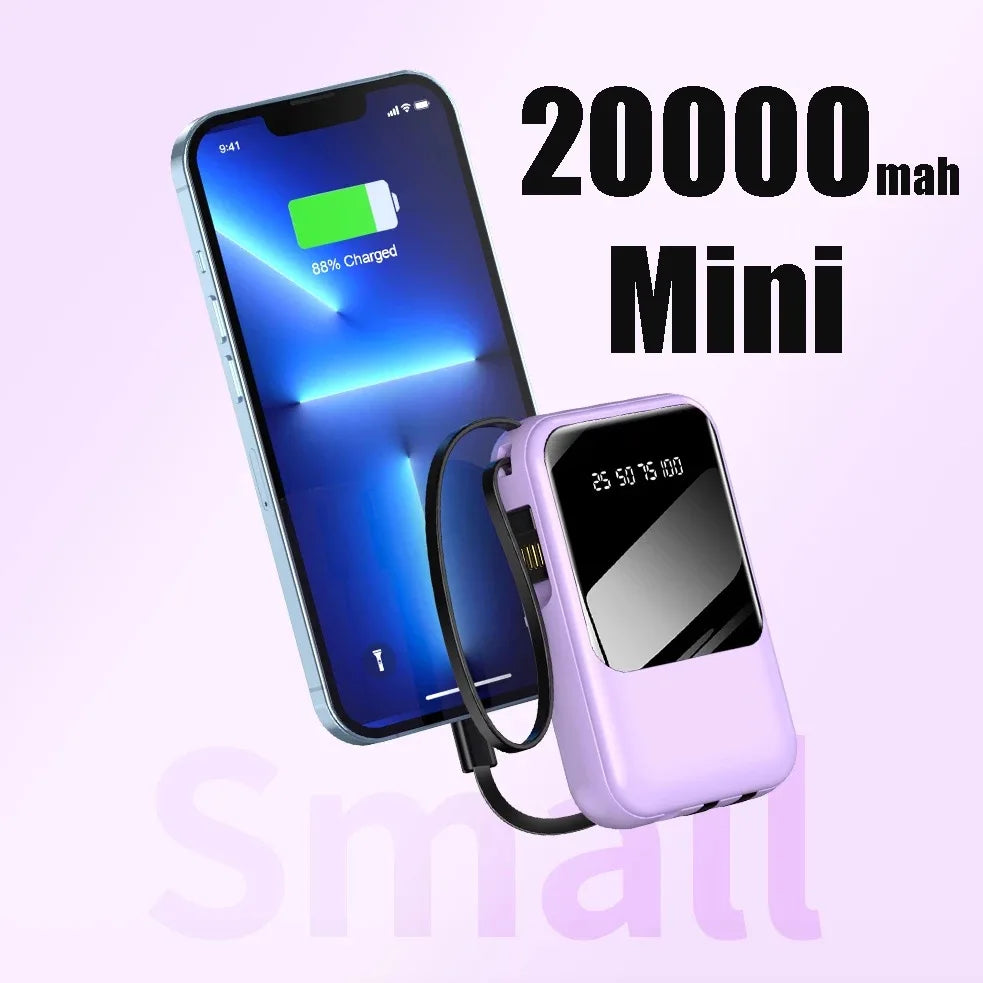 Power Bank 20,000mAh con 4 Cables Integrados