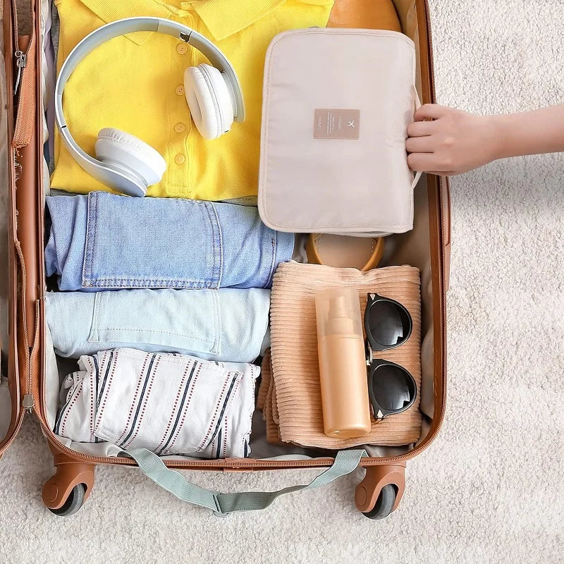 Neceser de Viaje Desplegable - Organizador de Baño con Gancho