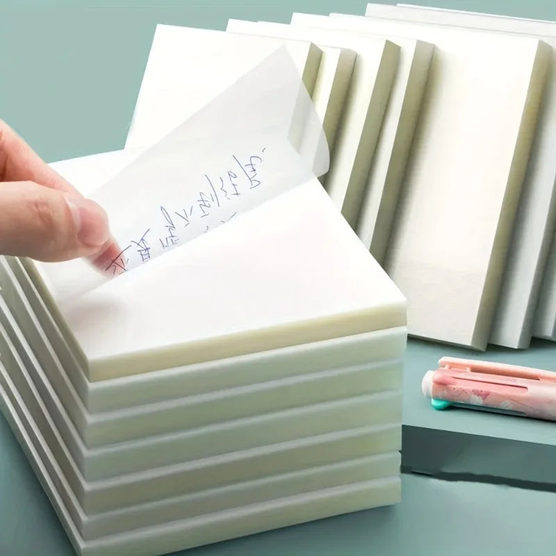 Notas Adhesivas Transparentes - Pack de 50 Hojas Impermeables.