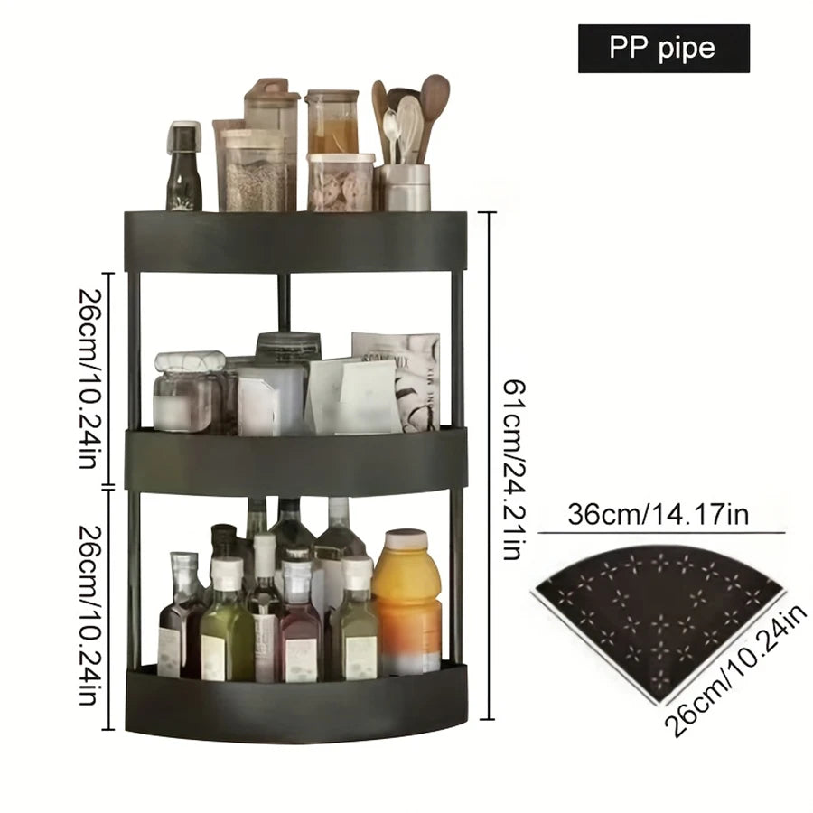 Organizador Esquinero de 3 Niveles para Baño y Cocina - DarExpress™