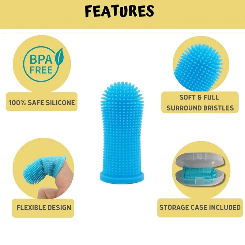 Cepillo de Dedo para Mascotas: Limpieza Dental Suave y Efectiva.