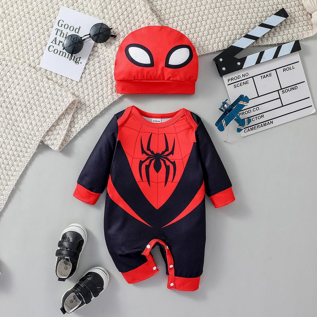 Set "Pequeño Héroe" Spidey: Mameluco + Gorrito