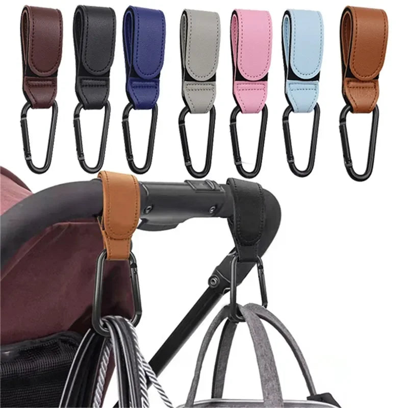 Set de Ganchos Premium para Carriola - Piel Sintética Duradera