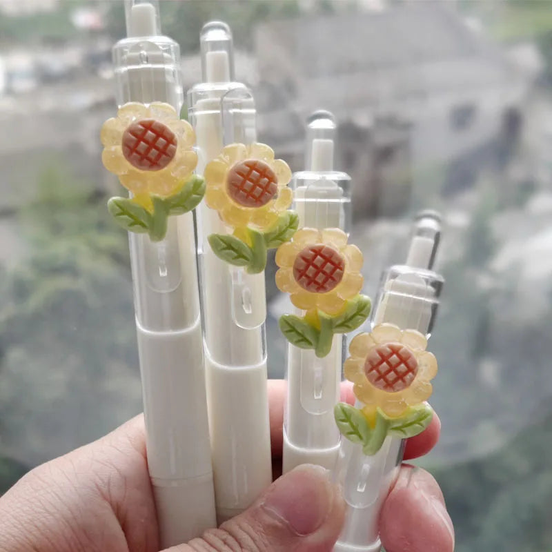 Set de Plumas de Gel Kawaii - Diseños de Flores 3D.
