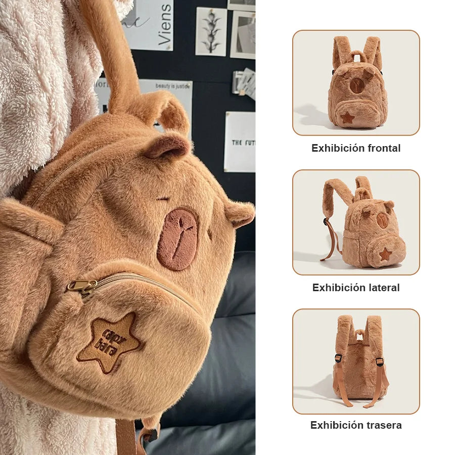 Mochila Infantil de Capibara con Diseño Animado