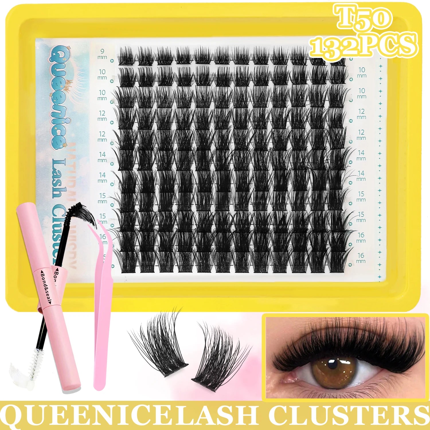 Kit de Extensiones de Pestañas DIY - Lash Clusters con Bond & Seal