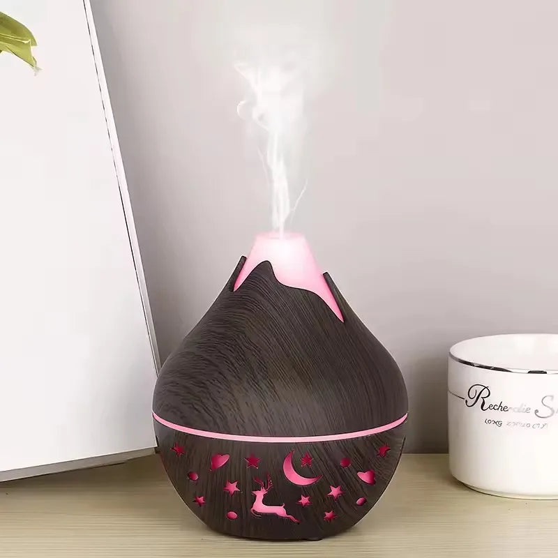 USB Ultrasonic Cool Mist Sprayer Essential Oil Fragrance 200ml Mini Home Wood Grain Air Humidifier Electric Air Aroma Diffuser