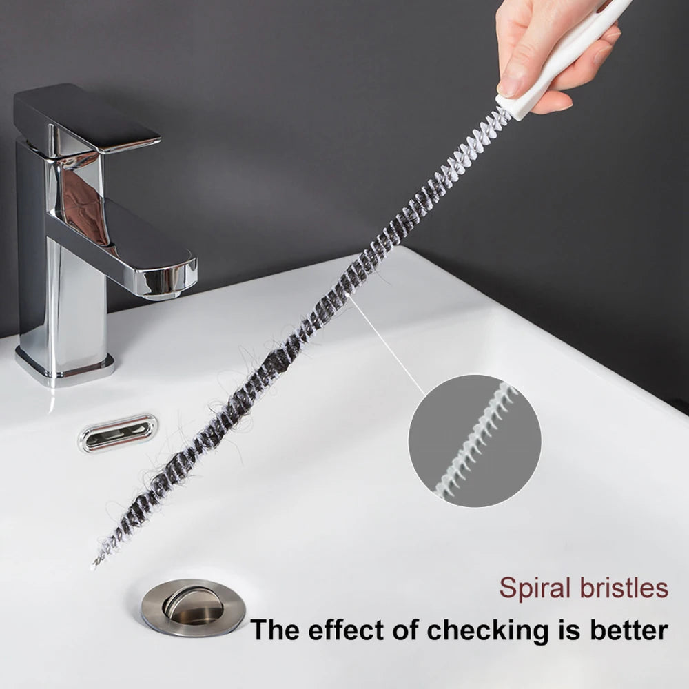 Cepillo Desatascador Flexible: Elimina Pelos y Obstrucciones al Instante.