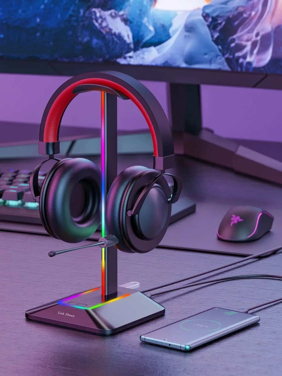 Soporte para auriculares New Bee Z8 RGB...