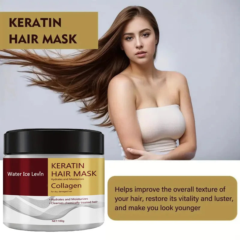 Mascarilla de Keratina y Colágeno - Reparación Intensiva y Brillo Espejo