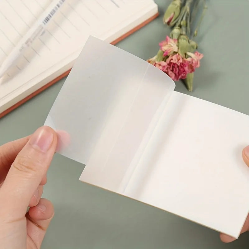 Notas Adhesivas Transparentes - Pack de 50 Hojas Impermeables.