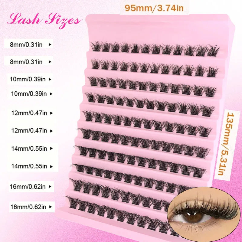 Kit de Extensiones de Pestañas DIY - Lash Clusters con Bond & Seal
