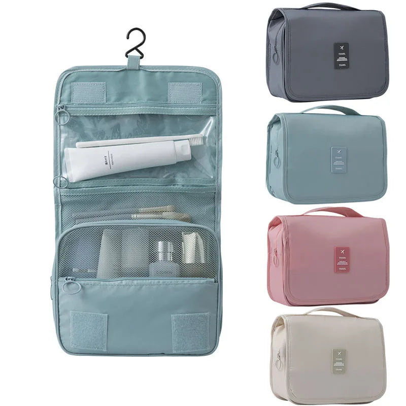 Neceser de Viaje Desplegable - Organizador de Baño con Gancho