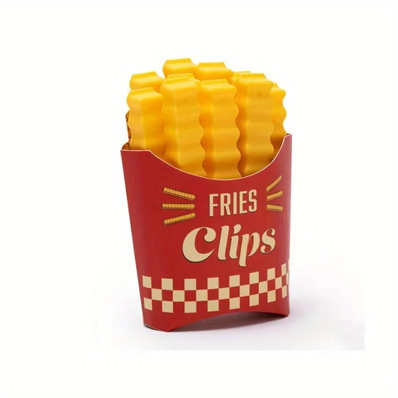 Set de 12 Pinzas para Bolsas "French Fries" - Clips de Sellado con Base Magnética