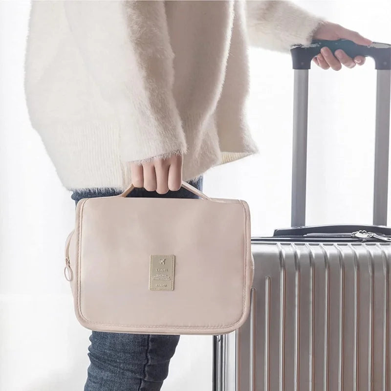 Neceser de Viaje Desplegable - Organizador de Baño con Gancho