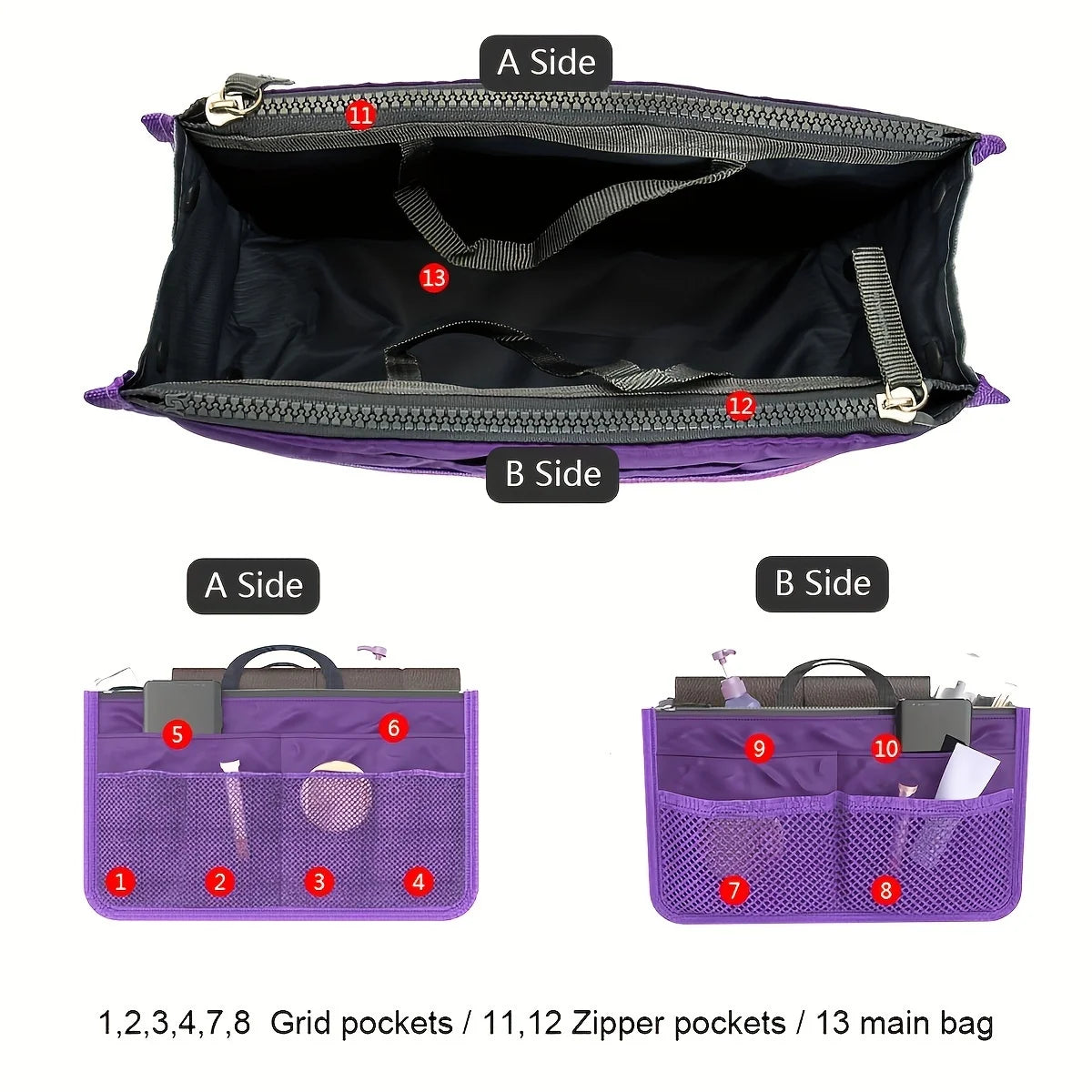 Bolsa Organizadora de Viaje y Cosméticos: Gran Capacidad y Portátil.