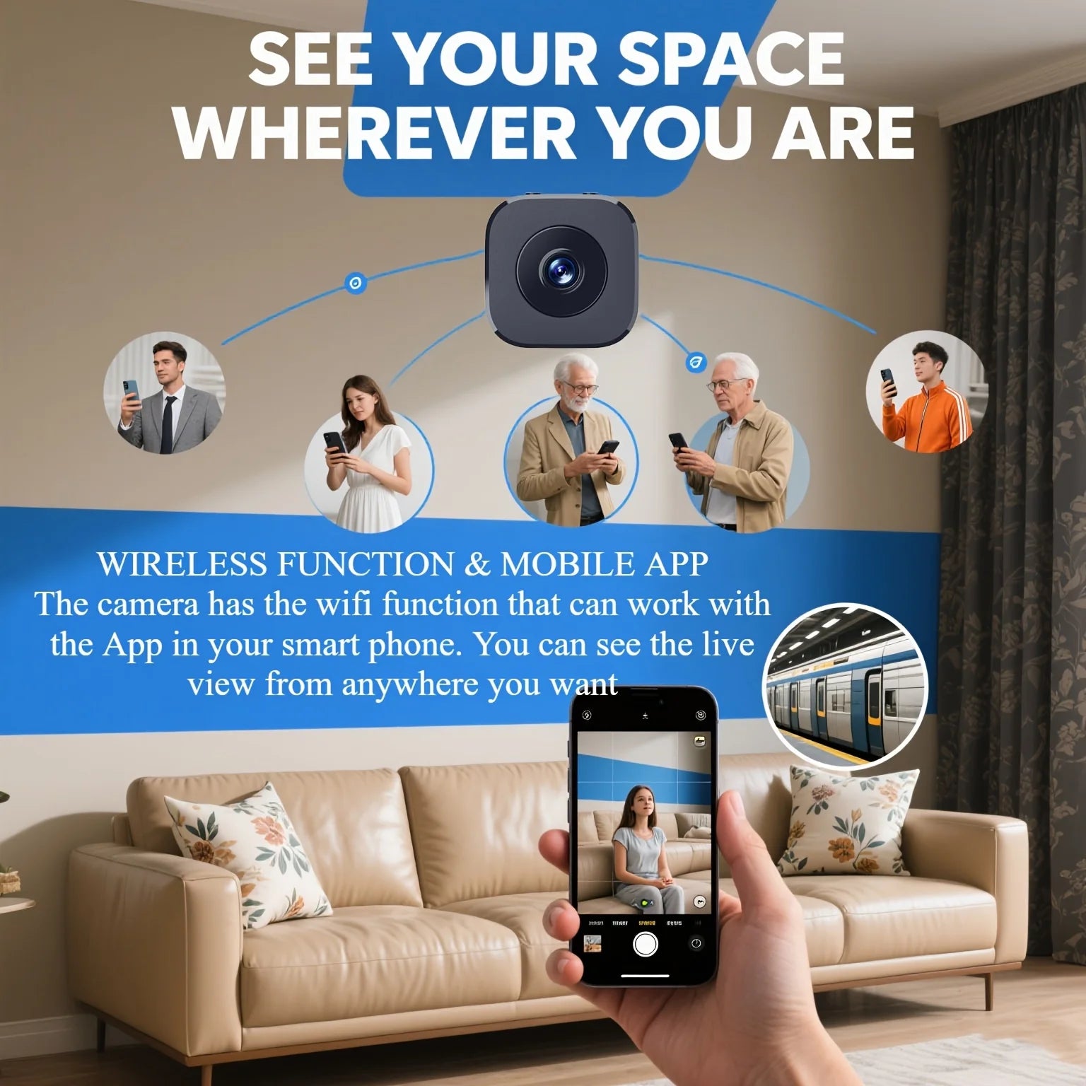 Set de Mini Cámara de Seguridad WiFi HD - Monitor de Bebé y Vigilancia Remota