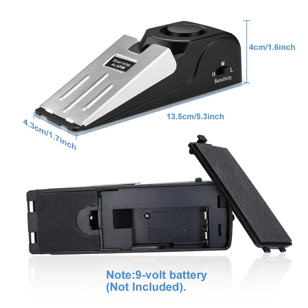 Alarma de Cuña para Puerta "Safe-Stop" - 120dB para Hogar y Viajes.