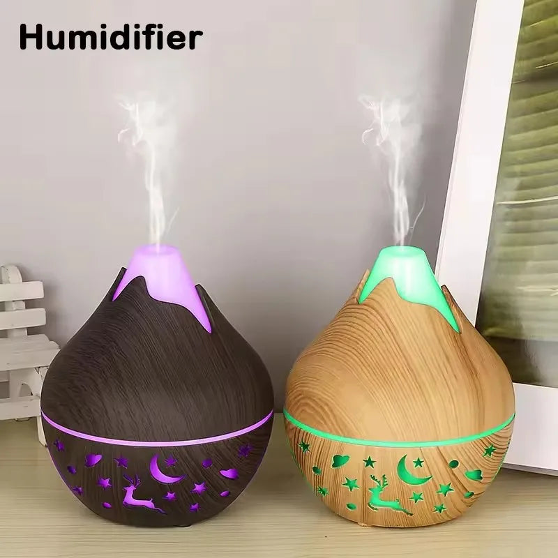 USB Ultrasonic Cool Mist Sprayer Essential Oil Fragrance 200ml Mini Home Wood Grain Air Humidifier Electric Air Aroma Diffuser