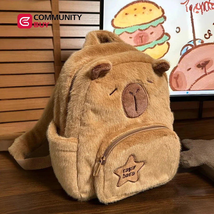 Mochila Infantil de Capibara con Diseño Animado