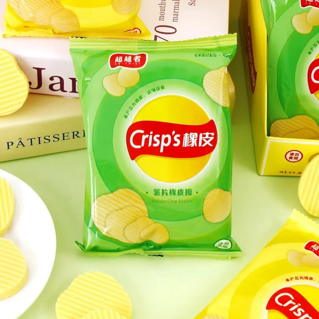 Gomas de Borrar "Papas Fritas" - Set de 4 Piezas con Empaque Realista.