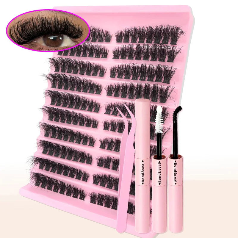 Kit de Extensiones de Pestañas DIY - Lash Clusters con Bond & Seal