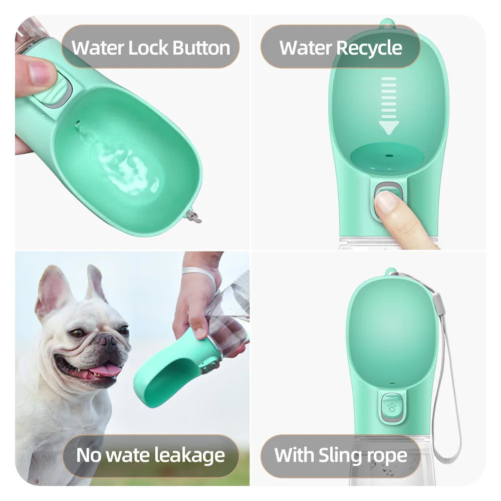 Bebedero Portátil Antiderrames para Perros y Gatos.
