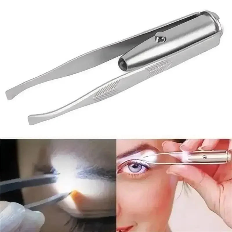 Pinzas Profesionales de Acero Inoxidable con LED