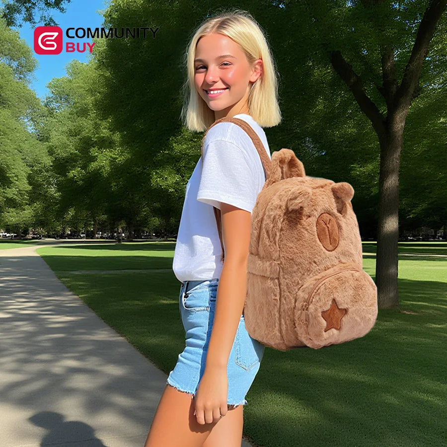 Mochila Infantil de Capibara con Diseño Animado