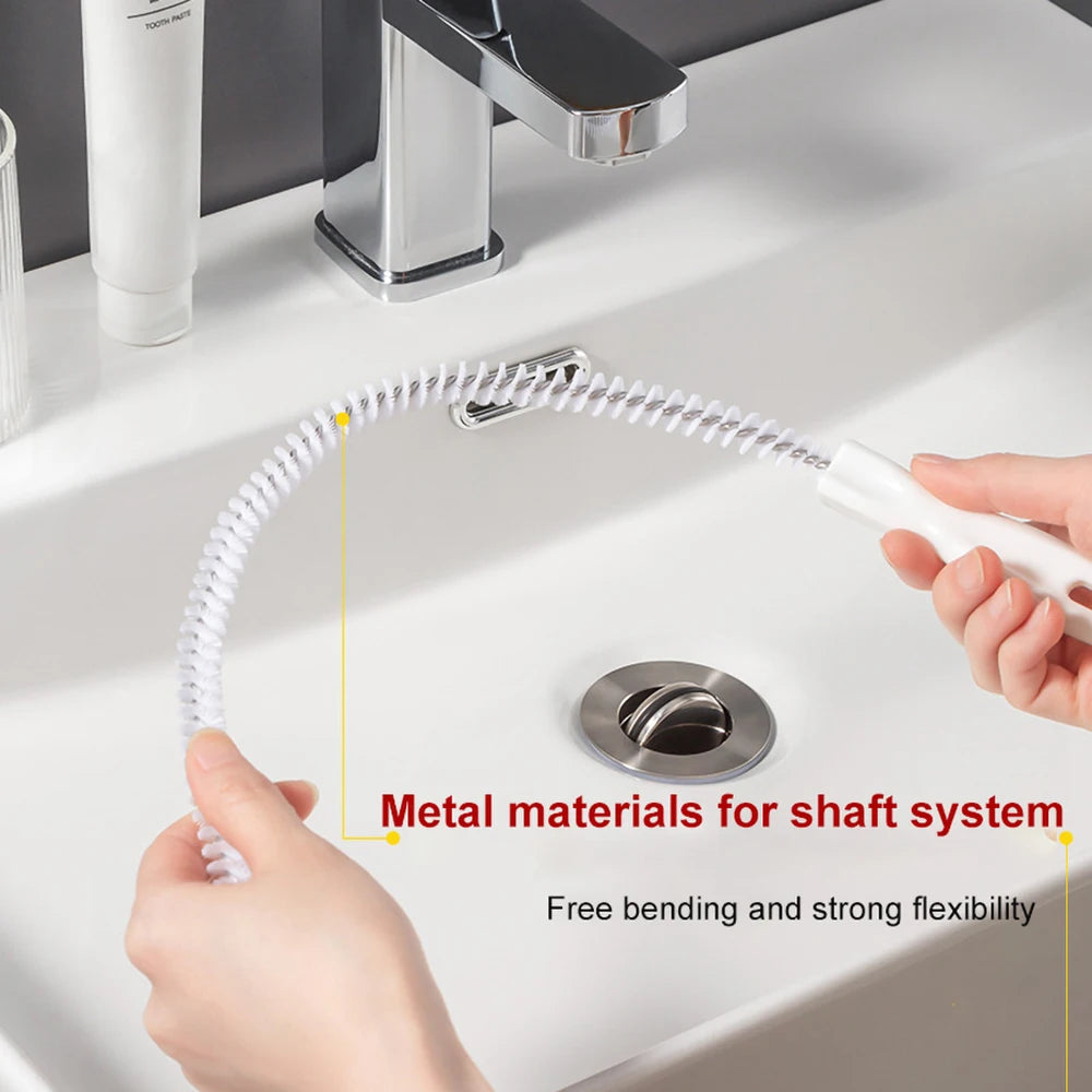 Cepillo Desatascador Flexible: Elimina Pelos y Obstrucciones al Instante.