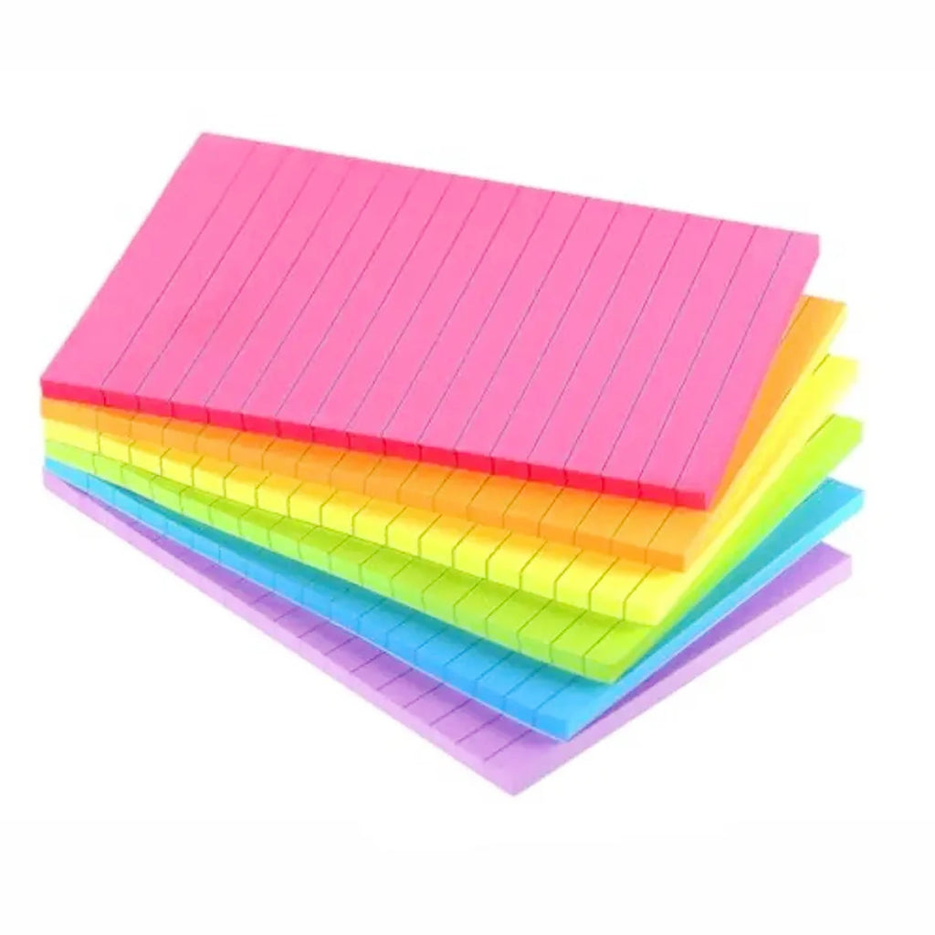 Set de Notas Adhesivas Grandes con Líneas - 8 Colores Neón.
